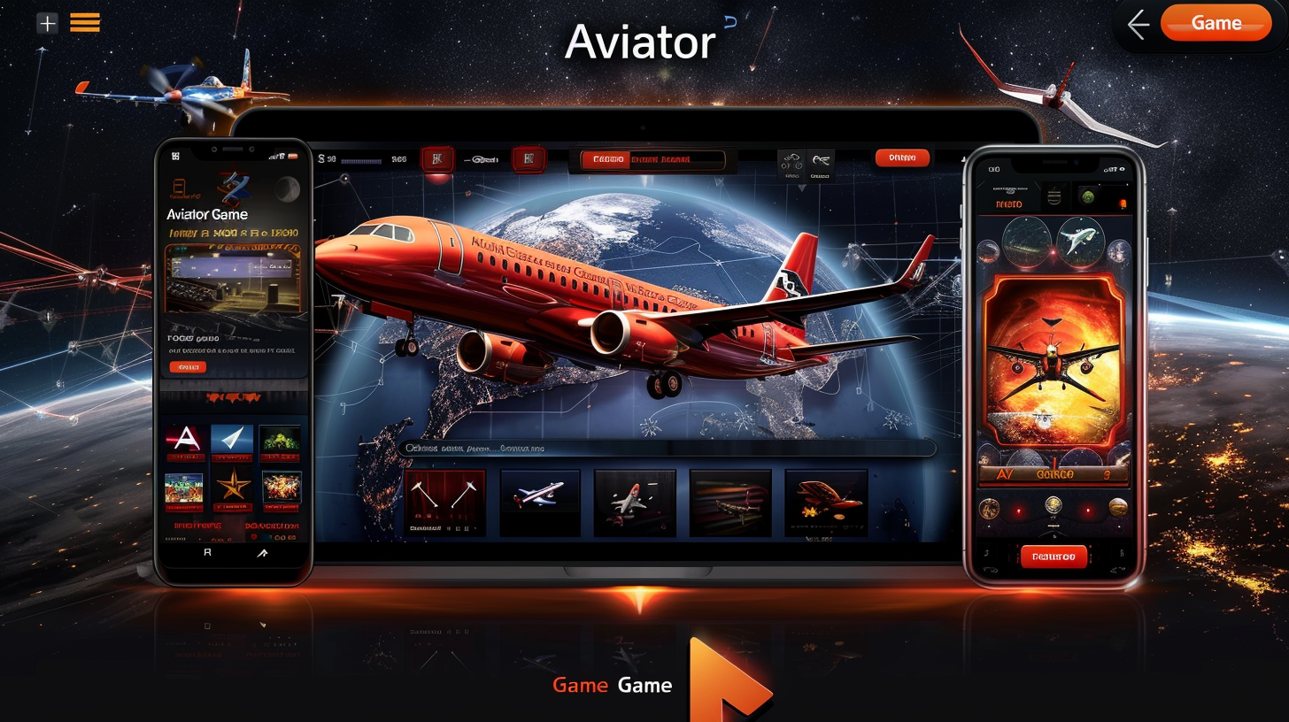 Aviator-style game interface on phone and tablet