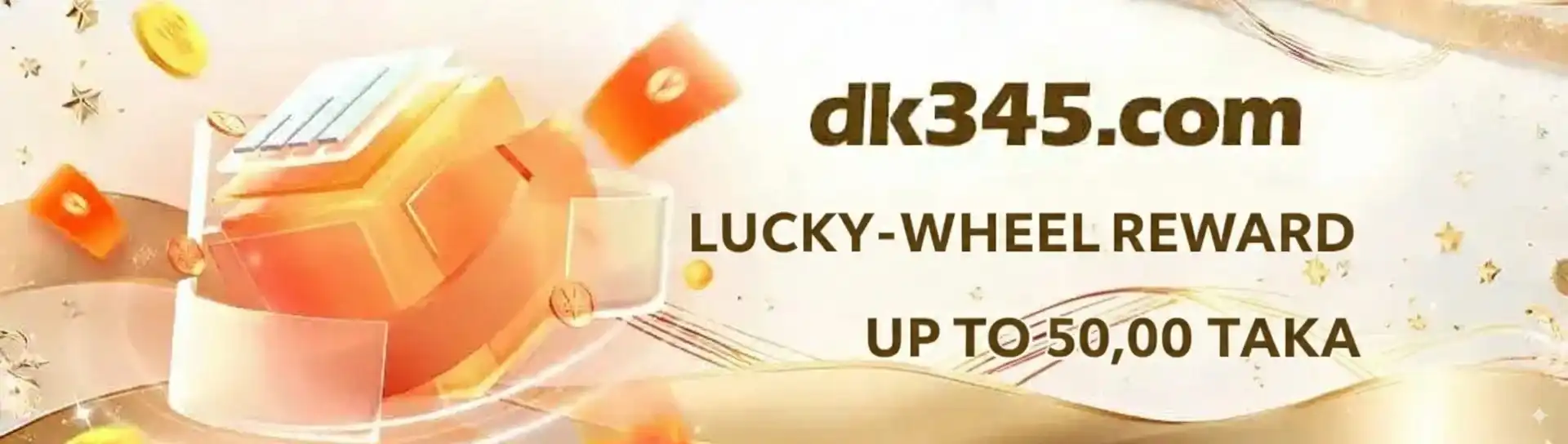 Lucky wheel reward banner with chances to win big prizes on TK555.